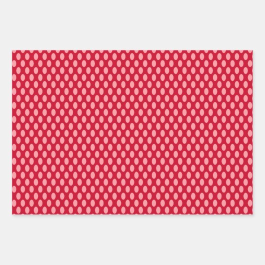 Roze pokadots op rood inpakpapier vel (Voorkant 3)