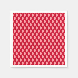 Roze pokadots op rood servet