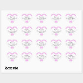 Roze pokadots, pokadots, Stippen, bruiloft Hart Sticker (Vel)
