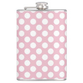 Roze pokadots, poolvlek, Stippen, gedopt Heupfles (Voorkant)