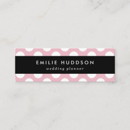 Roze pokadots, poolvlek, Stippen, gedopt Mini Visitekaartje