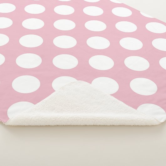 Roze pokadots, poolvlek, Stippen, gedopt Sherpa Deken (3/4)