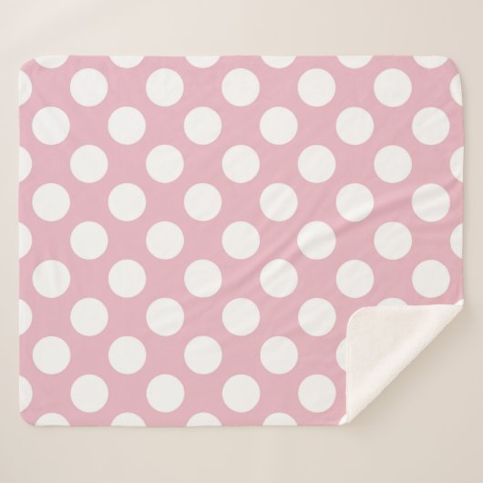 Roze pokadots, poolvlek, Stippen, gedopt Sherpa Deken (Voorkant (horizontaal))