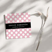 Roze pokadots, poolvlek, Stippen, gedopt Vierkante Visitekaartje