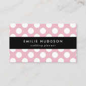 Roze pokadots, poolvlek, Stippen, gedopt Visitekaartje (Voorkant)