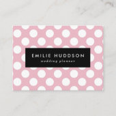 Roze pokadots, poolvlek, Stippen, gedopt Visitekaartje (Voorkant)