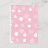 Roze pokadots, poolvlek, Stippen, gedopt Visitekaartje (Achterkant)