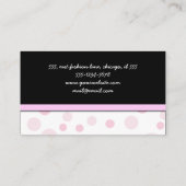 Roze pokadots, poolvlek, Stippen, gedopt Visitekaartje (Achterkant)