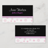 Roze pokadots, poolvlek, Stippen, gedopt Visitekaartje (Voorkant / Achterkant)