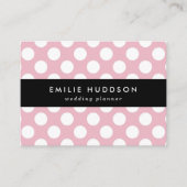 Roze pokadots, poolvlek, Stippen, gedopt Visitekaartje (Voorkant)