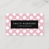 Roze pokadots, poolvlek, Stippen, gedopt Visitekaartje (Voorkant)