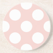 Roze pokadots, poolvlek, Stippen, gedopt Zandsteen Onderzetter (Voorkant)