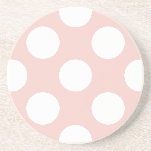 Roze pokadots, poolvlek, Stippen, gedopt Zandsteen Onderzetter (Voorkant)