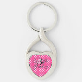 Roze pokadots sleutelhanger (Voorkant)