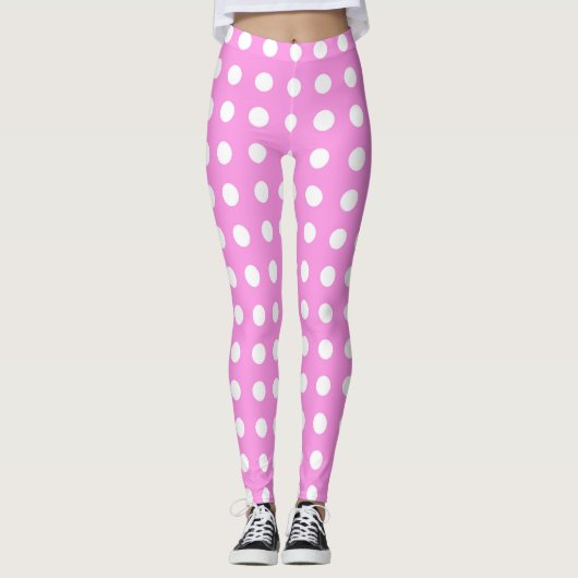 Roze - Poke a Dot Design Leggings (Voorkant)