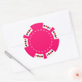 Roze Poker en Gaming Chip Ronde Sticker (Envelop)