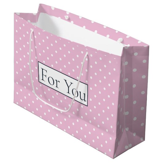 Roze pokerpatroon voor grote cadeautas (Voorkant Gekanteld)