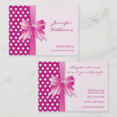 roze pokkendots en boe interieurontwerper visitekaartje (Voorkant / Achterkant)