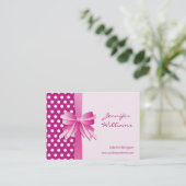 roze pokkendots en boe interieurontwerper visitekaartje (Staand voorkant)