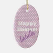   roze pokstip gelukkig Pasen Keramisch Ornament (Rechts)