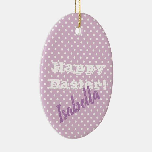  roze pokstip gelukkig Pasen Keramisch Ornament (Rechts)