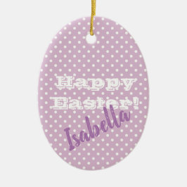 roze pokstip gelukkig Pasen Keramisch Ornament