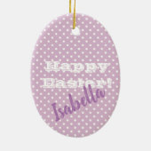   roze pokstip gelukkig Pasen Keramisch Ornament (Achterkant)