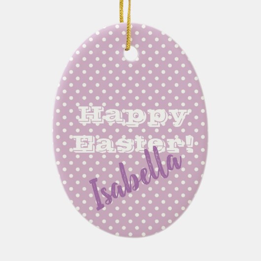   roze pokstip gelukkig Pasen Keramisch Ornament (Achterkant)