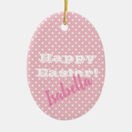   roze pokstip gelukkig Pasen Keramisch Ornament