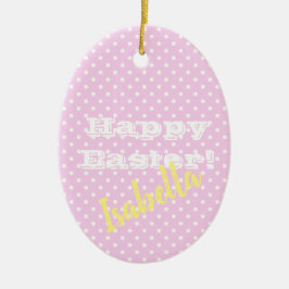 roze pokstip gelukkig Pasen Keramisch Ornament