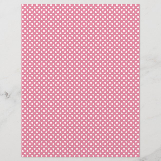 Roze poladot scrapbook paper (Voorkant)