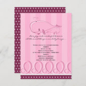 Roze polaire Baby shower Kaart (Voorkant / Achterkant)