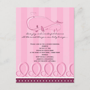 Roze polaire Baby shower Kaart