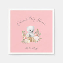 Roze polaire Beer Baby Girl Shower Napkins
