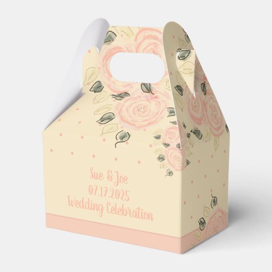 Roze polaire dot artsy bedankdoosjes (Voorkant Zijde)