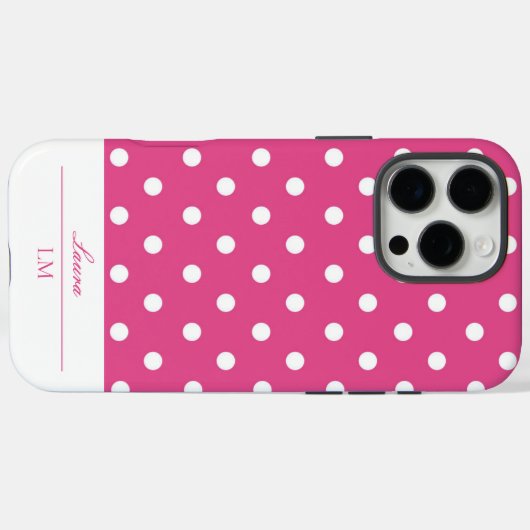  roze polaire dot Case-Mate iPhone case (Achterkant (horizontaal))