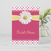 Roze polaire Dot Daisy Bridal Shower Kaart (Staand voorkant)