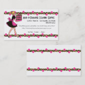 Roze polaire dot en design van luipaard visitekaartje (Voorkant / Achterkant)