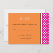 Roze polaire dot en tangerine Wedding RSVP (Voorkant)