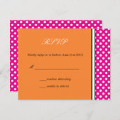 Roze polaire dot en tangerine Wedding RSVP (Voorkant / Achterkant)