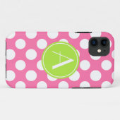 Roze polaire dot Limoen Cirkel Monogram Case-Mate iPhone Case (Achterkant (horizontaal))