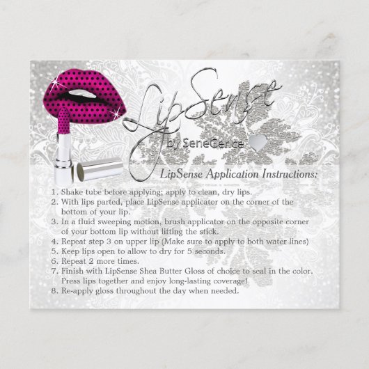 Roze polaire dot Lips Instruction Flyer (Voorkant)