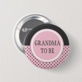 Roze polaire dot - "Oma om te zijn" pop Ronde Button 5,7 Cm (Voorkant /achterkant)