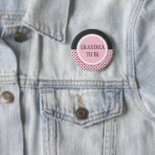 Roze polaire dot - "Oma om te zijn" pop Ronde Button 5,7 Cm (In situ)