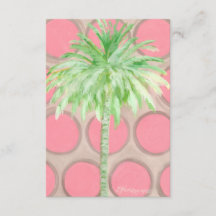 Roze polaire dot palm boomplatte kaart/ uitnodigin