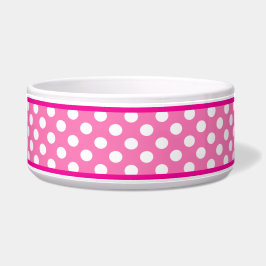  roze polaire dot pattern keramische dog Bowl Voerbakje