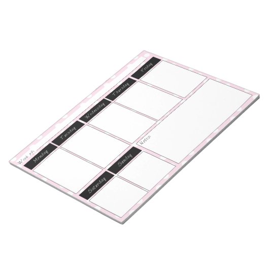 Roze polaire dot Pattern weekly Calendar Notepad Notitieblok (Schuin)
