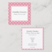  roze polaire dot vierkante visitekaartje (Voorkant / Achterkant)