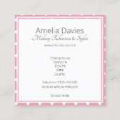  roze polaire dot vierkante visitekaartje (Achterkant)