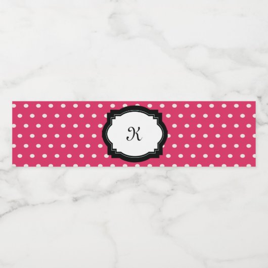 Roze polaire dot Water Fles Etiket (Enkel label)